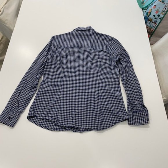JOE FRESH Blue & Gray 100% Cotton Plaid Button Shirt ~ Size Small - Picture 5 of 14